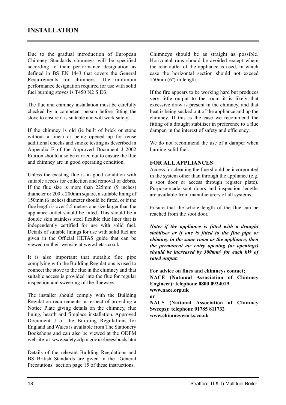 Installation | Aarrow Fires Stratford Ti User Manual | Page 18 / 36