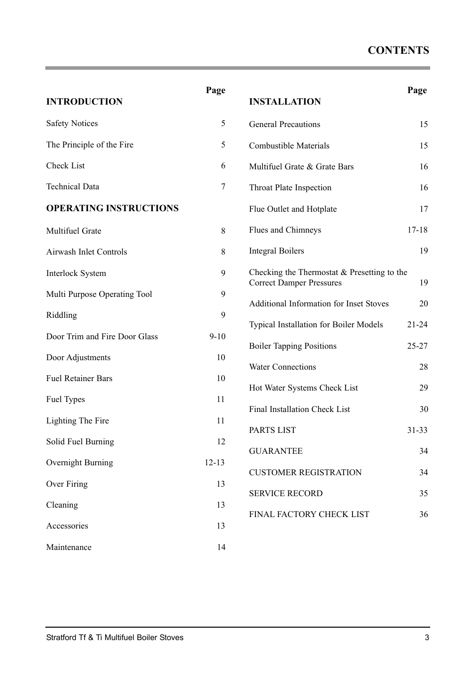Aarrow Fires Stratford Ti User Manual | Page 3 / 36