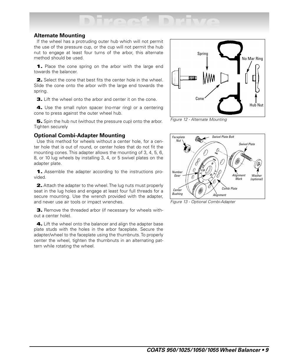 Direct drive | COATS 1055 Balancer User Manual | Page 15 / 24