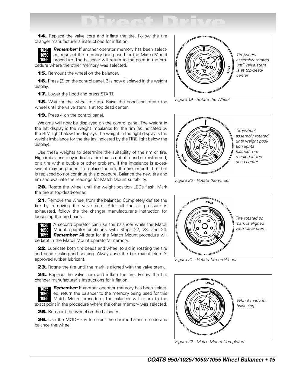 Direct drive | COATS 1055 Balancer User Manual | Page 21 / 24