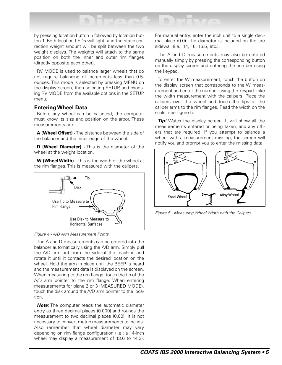 Direct drive | COATS IBS 2000 Wheel Balancer User Manual | Page 11 / 24