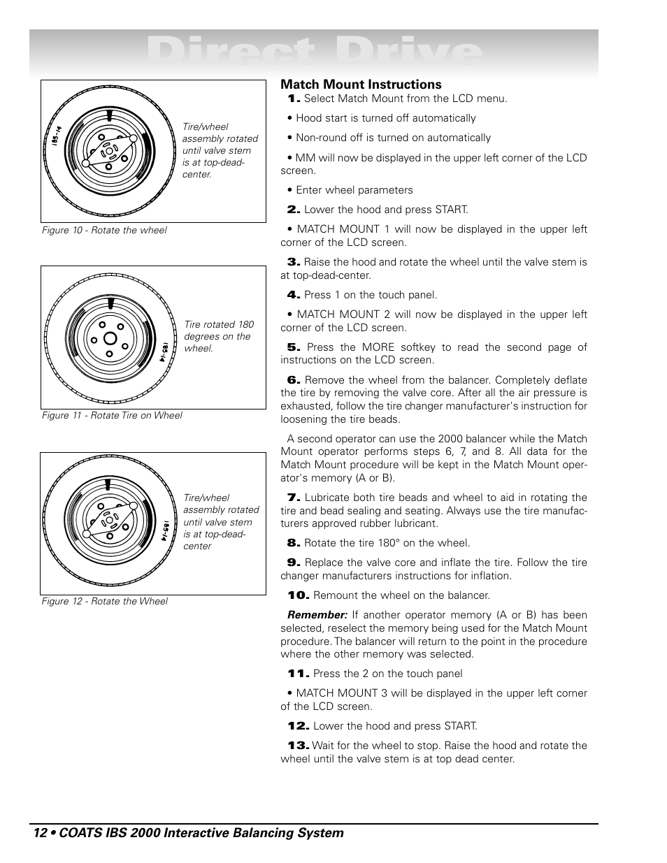 Direct drive | COATS IBS 2000 Wheel Balancer User Manual | Page 18 / 24