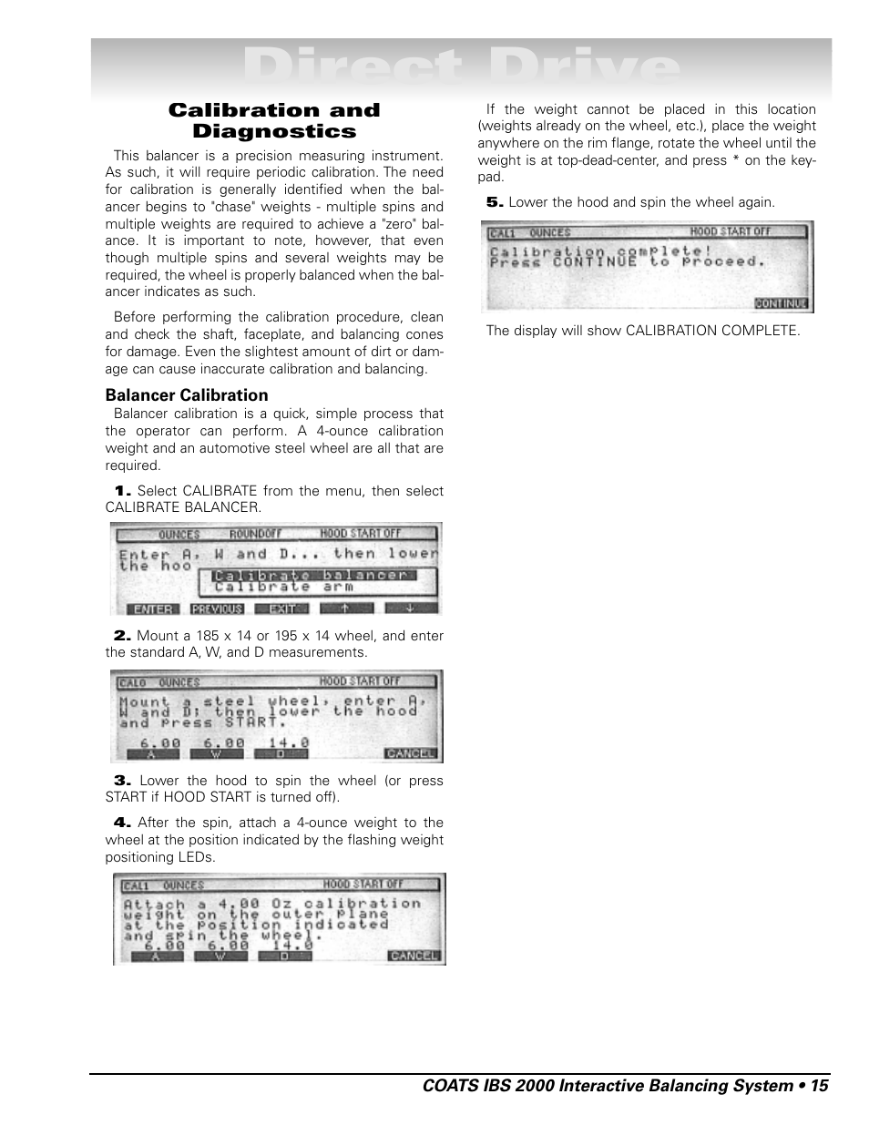 Direct drive | COATS IBS 2000 Wheel Balancer User Manual | Page 21 / 24