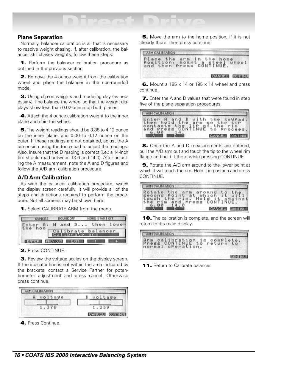 Direct drive | COATS IBS 2000 Wheel Balancer User Manual | Page 22 / 24