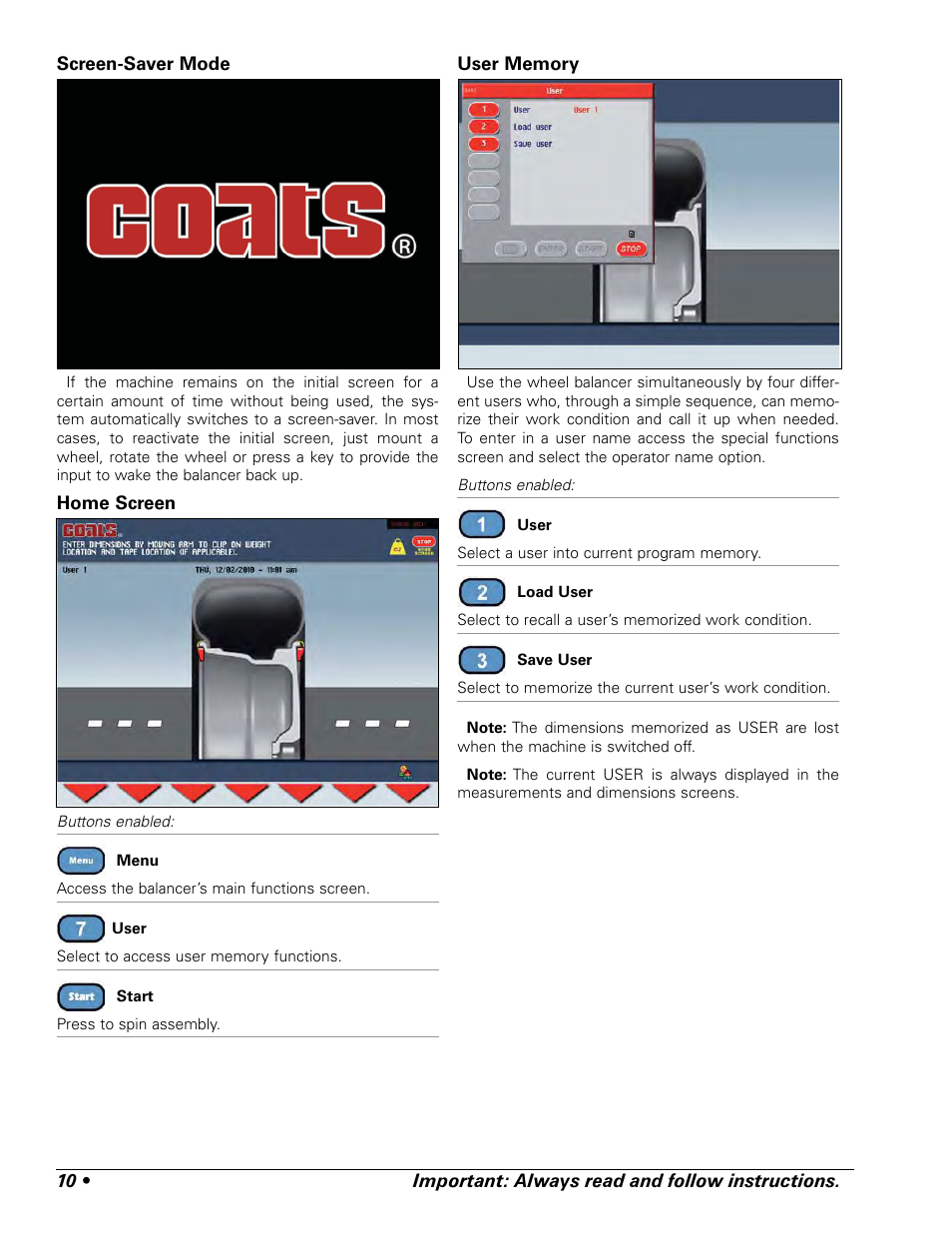 COATS ProRide Wheel Balancer User Manual | Page 14 / 34