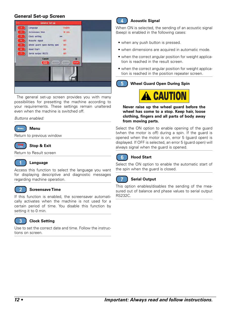 Caution | COATS ProRide Wheel Balancer User Manual | Page 16 / 34