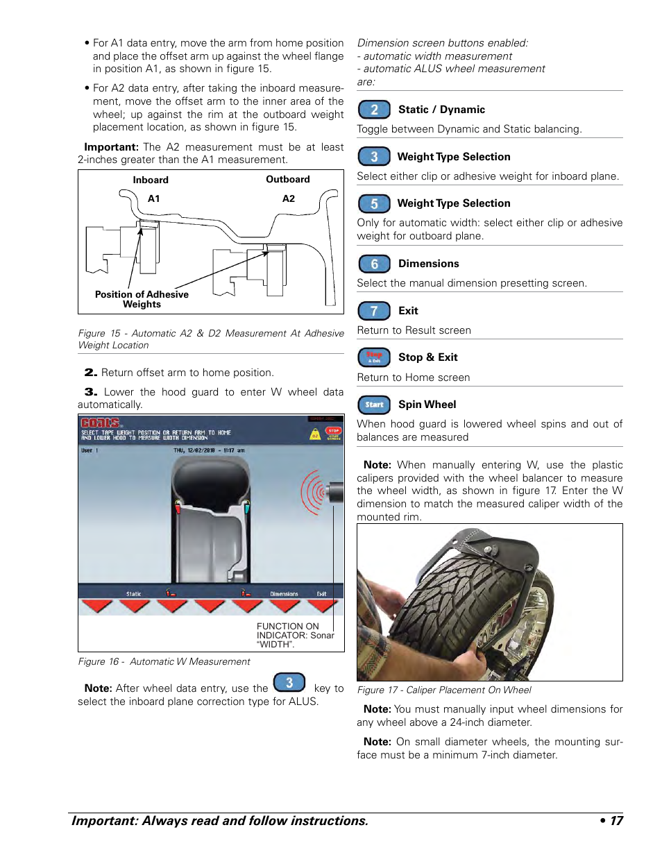 COATS ProRide Wheel Balancer User Manual | Page 21 / 34