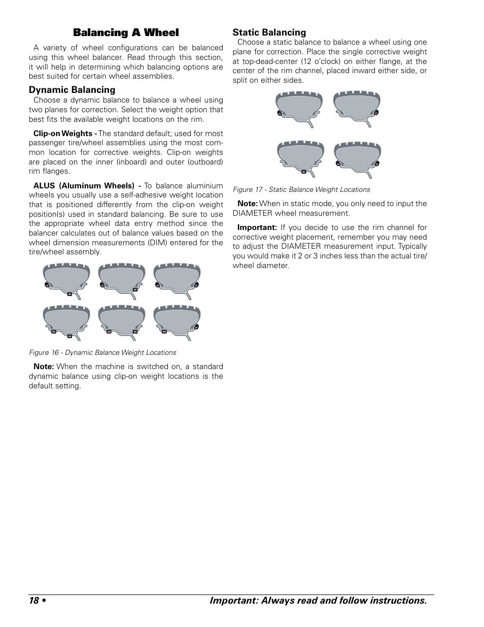 Balancing a wheel | COATS ProRide Wheel Balancer User Manual | Page 22 / 34