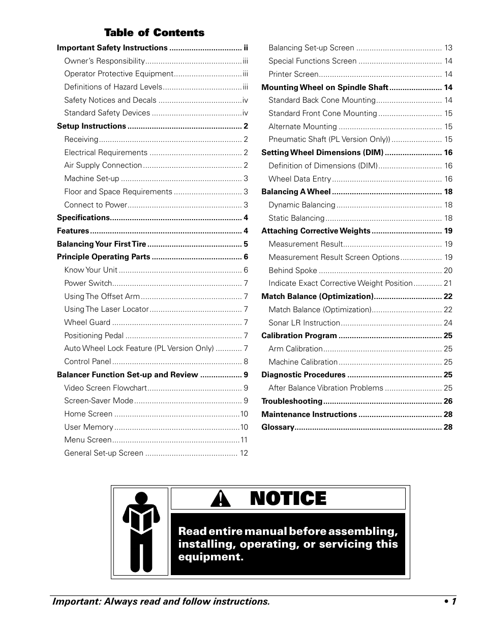 COATS ProRide Wheel Balancer User Manual | Page 5 / 34