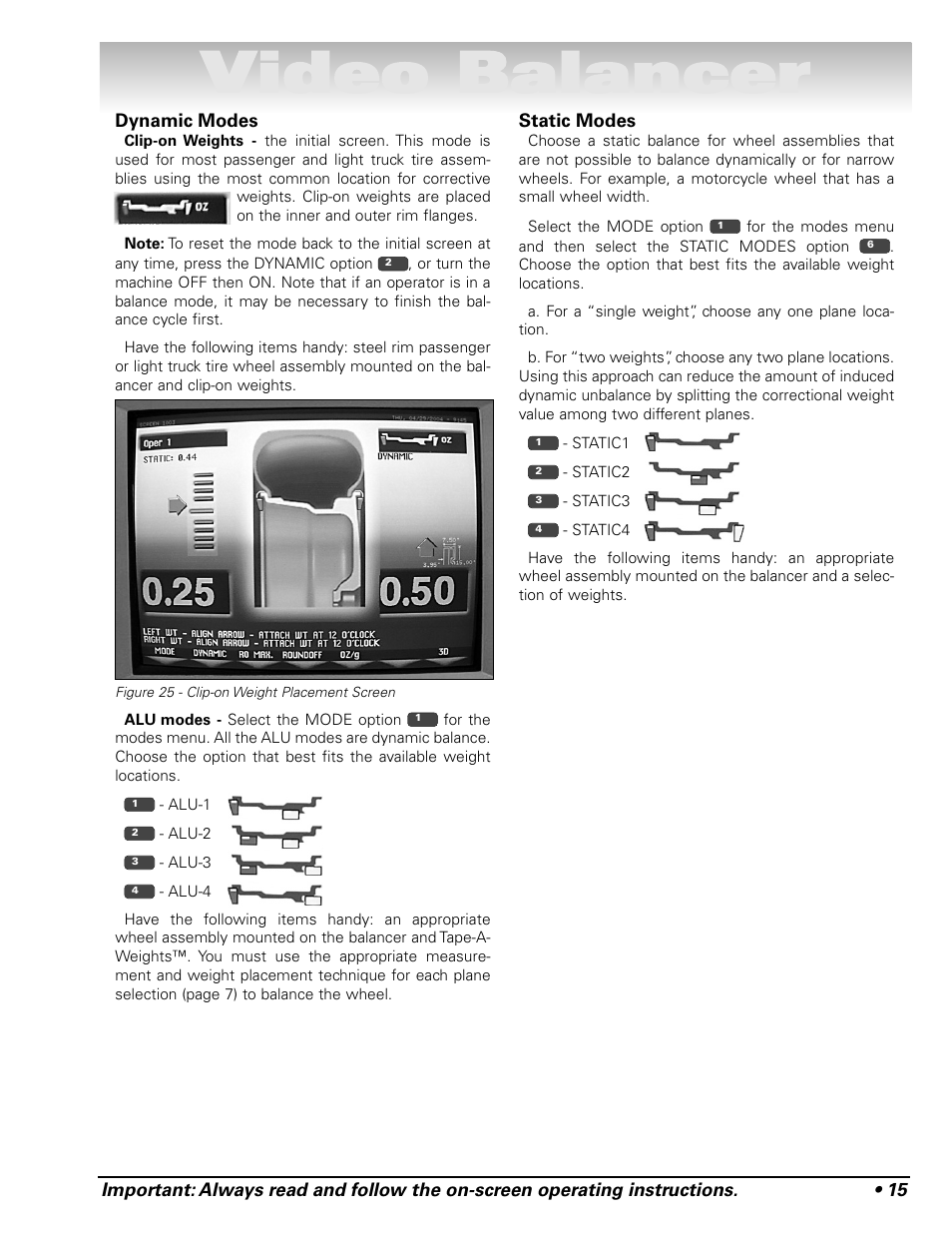 Video balancer | COATS Series XR 1750, 1750-2D, 1750-3D, 1750-3DI Balancer User Manual | Page 21 / 40