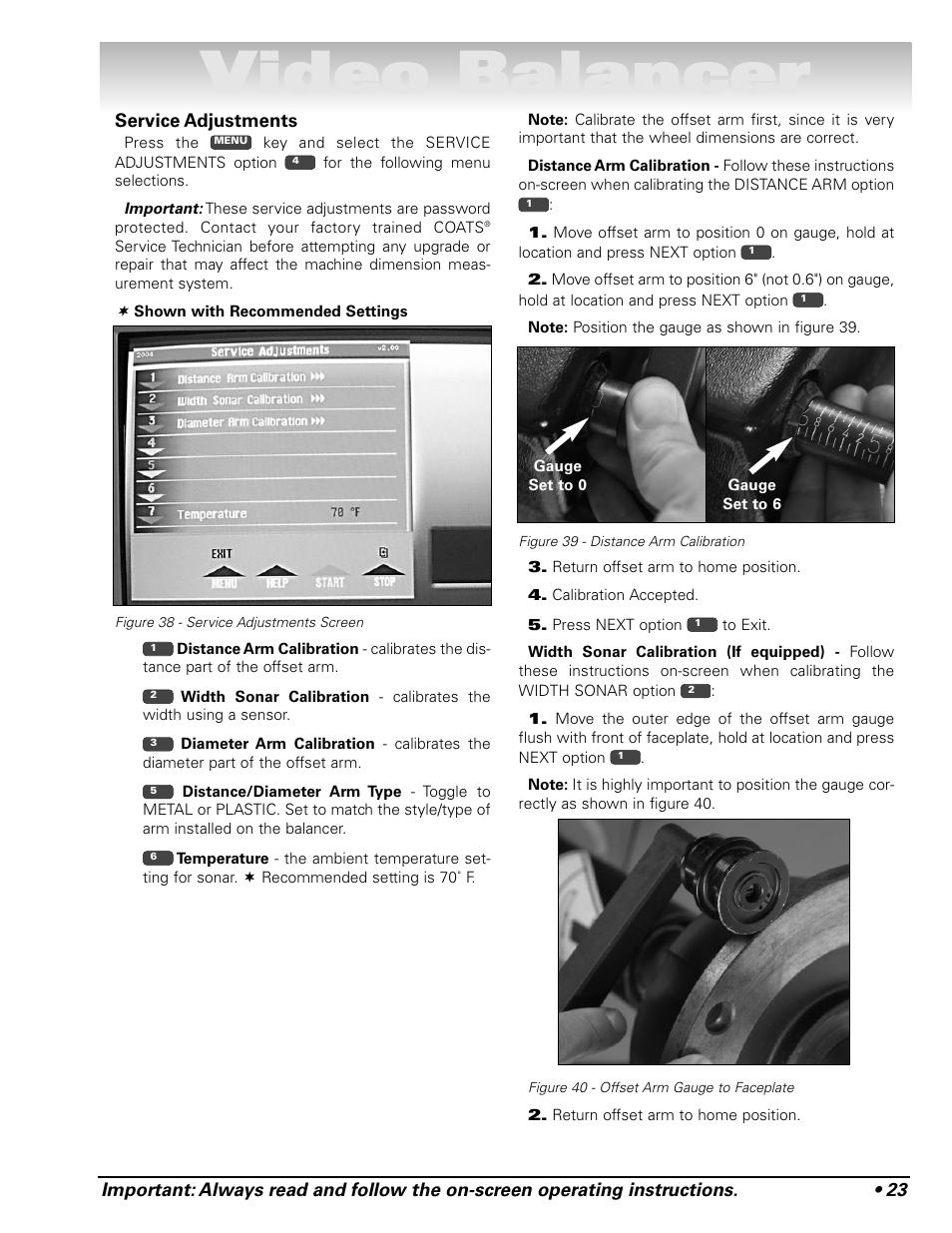 Video balancer | COATS Series XR 1750, 1750-2D, 1750-3D, 1750-3DI Balancer User Manual | Page 29 / 40