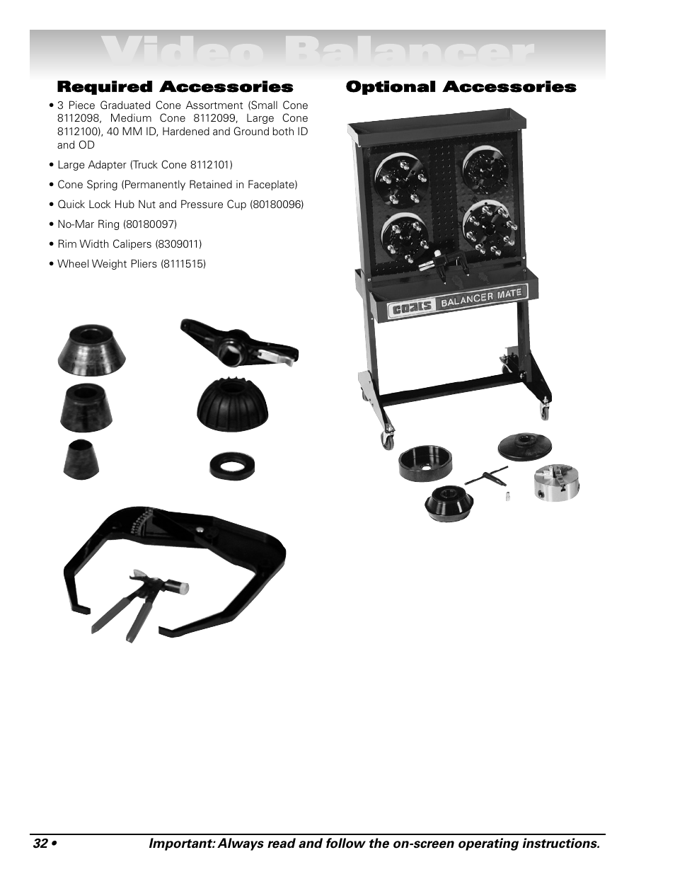 Video balancer | COATS Series XR 1750, 1750-2D, 1750-3D, 1750-3DI Balancer User Manual | Page 38 / 40