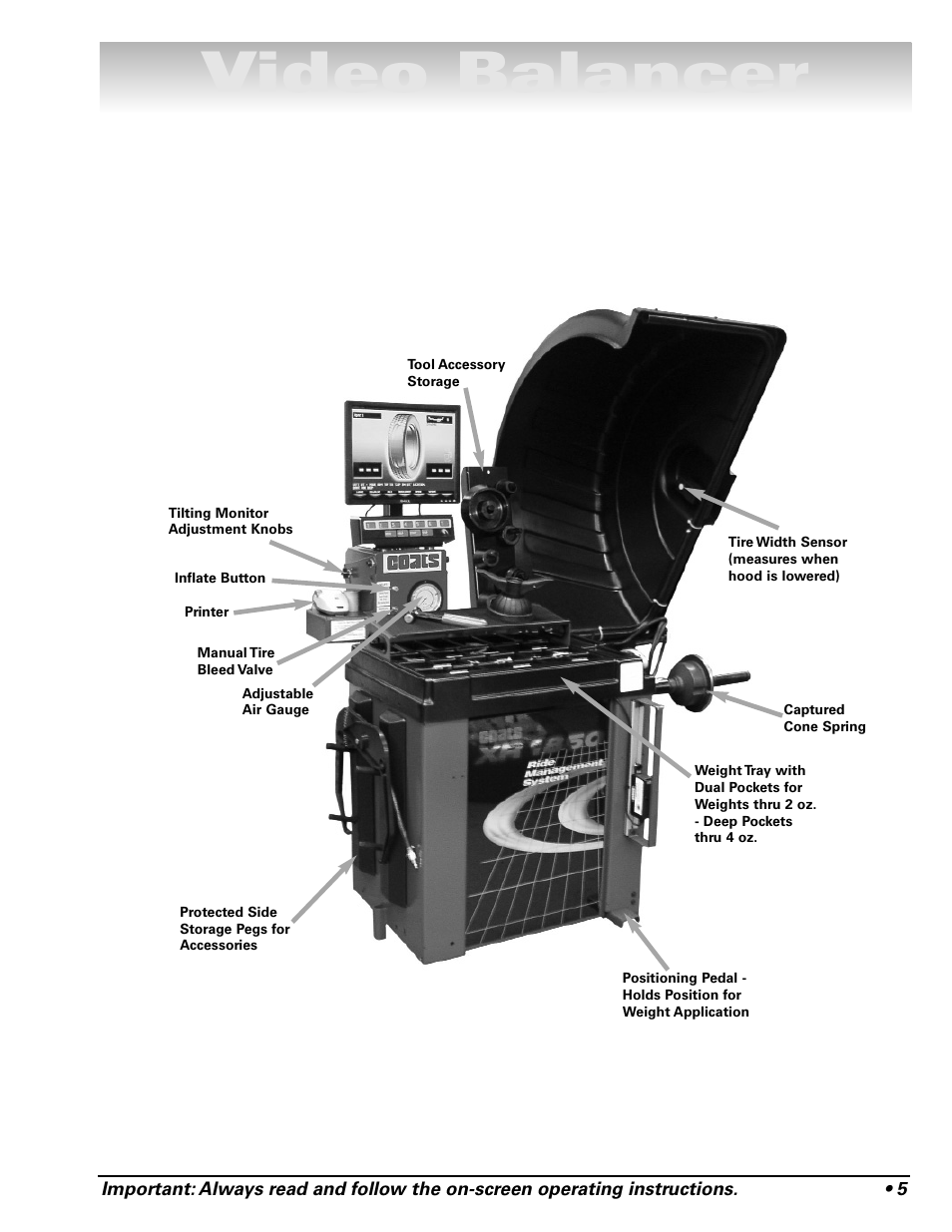 Video balancer | COATS Series XR 1800 Balancer User Manual | Page 11 / 48