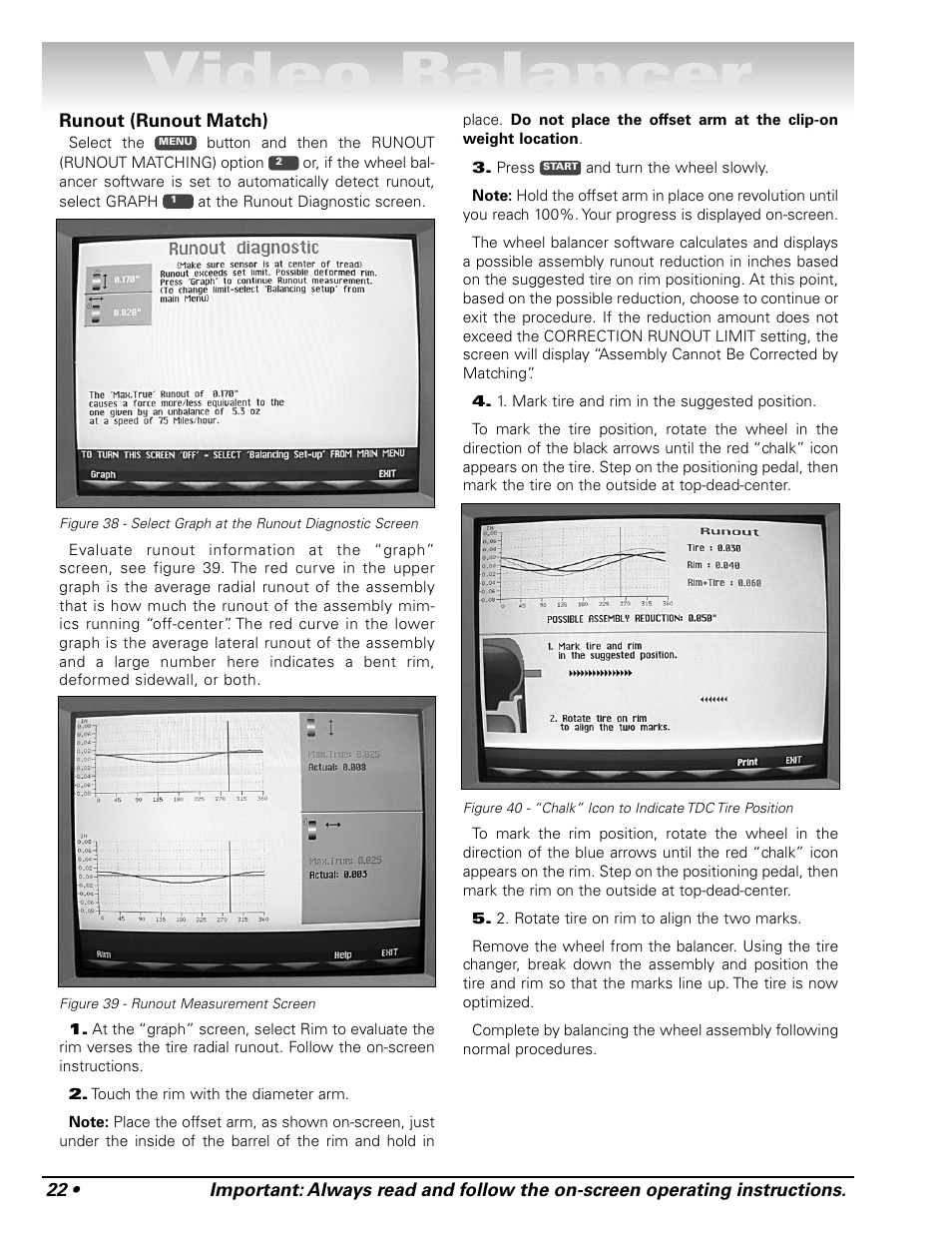 Video balancer | COATS Series XR 1800 Balancer User Manual | Page 28 / 48