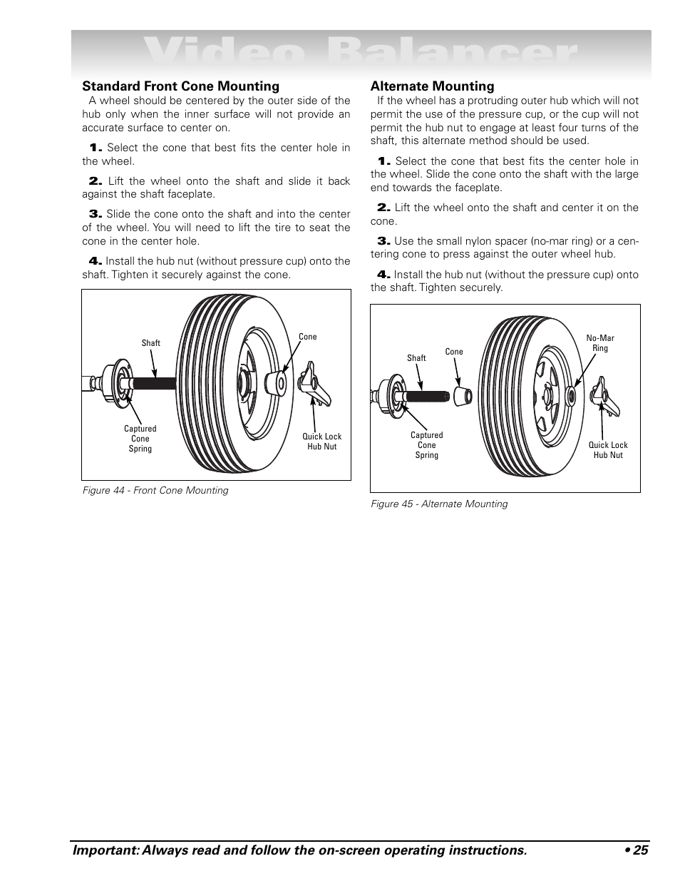 Video balancer | COATS Series XR 1800 Balancer User Manual | Page 31 / 48