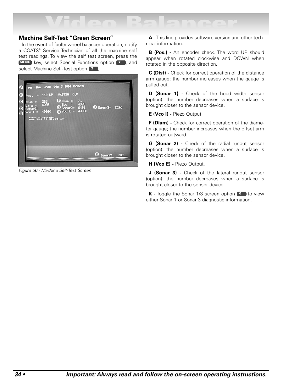 Video balancer | COATS Series XR 1800 Balancer User Manual | Page 40 / 48