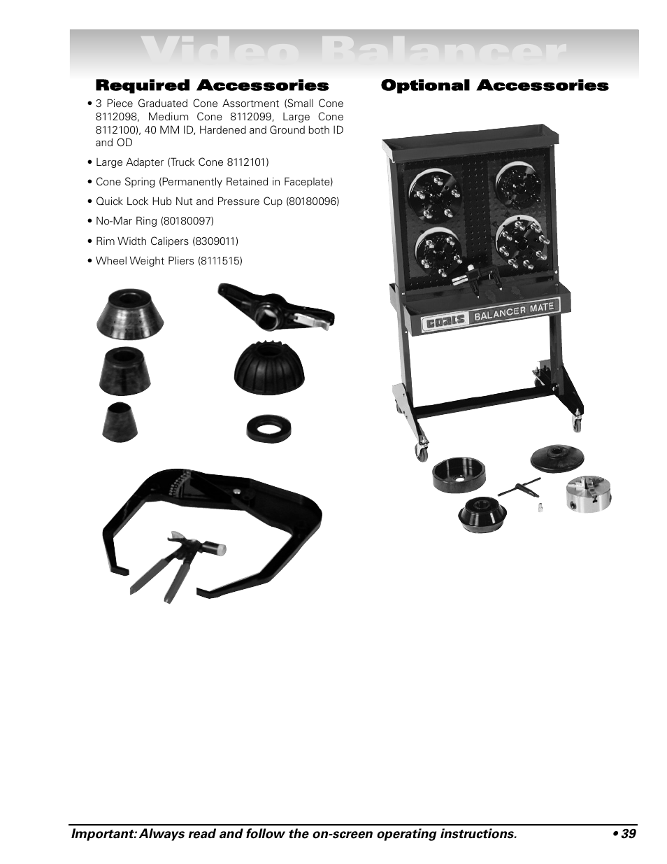 Video balancer | COATS Series XR 1800 Balancer User Manual | Page 45 / 48