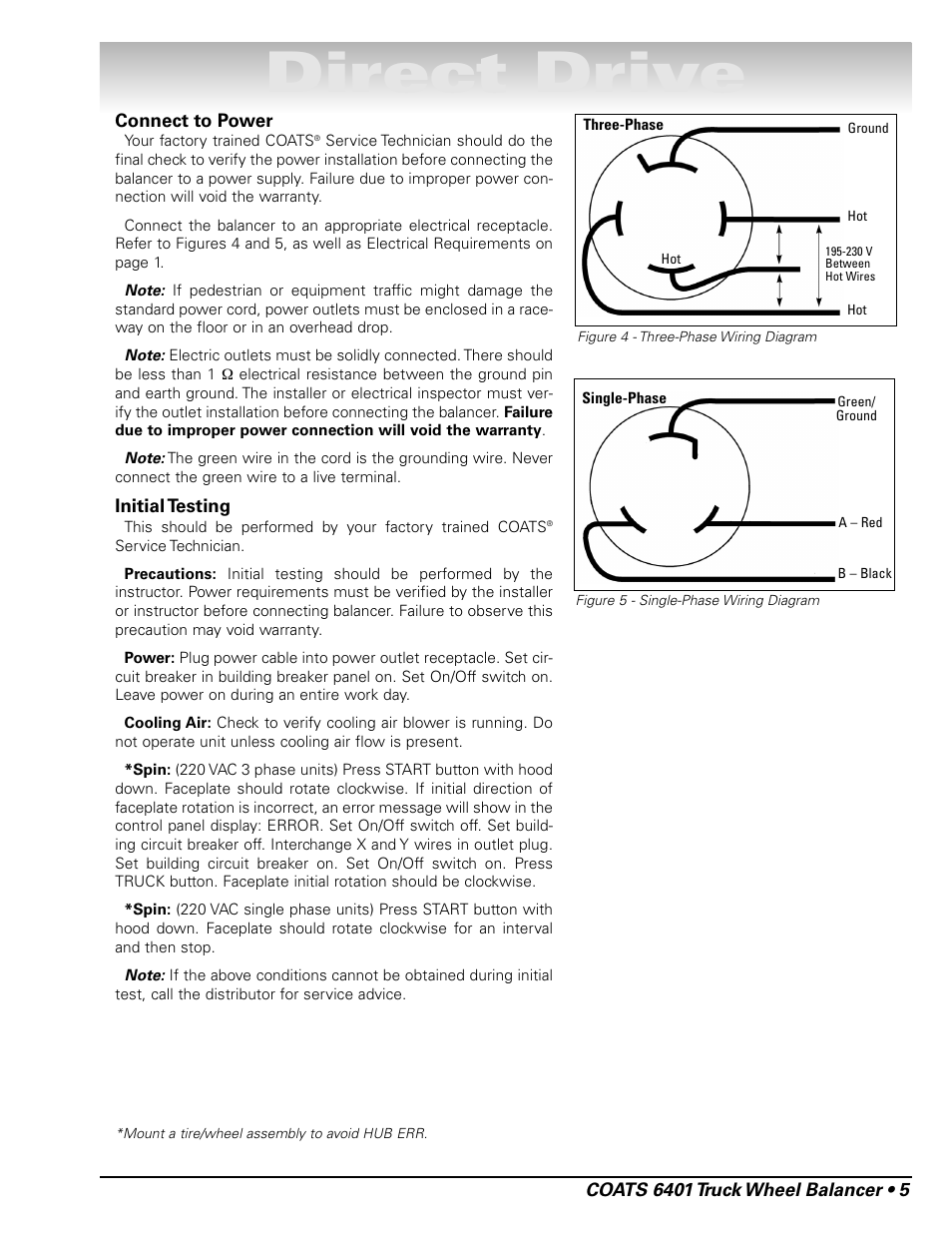 Direct drive | COATS 6401 Computer Truck Wheel Balancer User Manual | Page 11 / 24