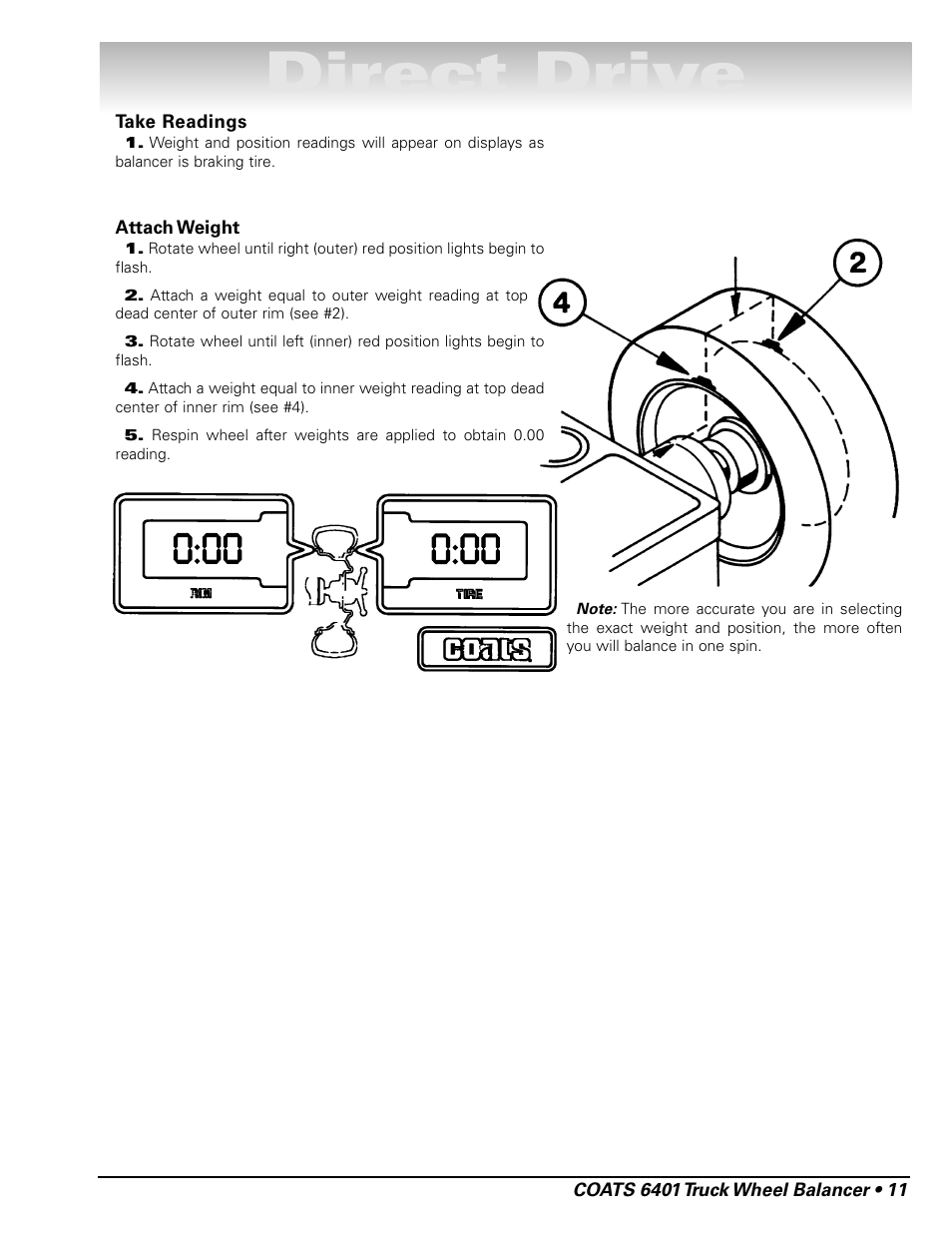 Direct drive | COATS 6401 Computer Truck Wheel Balancer User Manual | Page 17 / 24