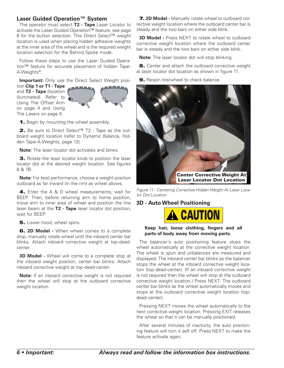 Caution | COATS 6450 3D User Manual | Page 12 / 28