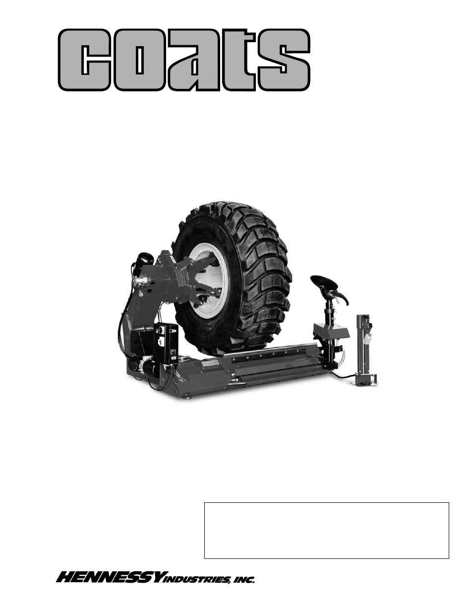 COATS 9500R Electro-Hydraulic Tire Changer User Manual | 24 pages