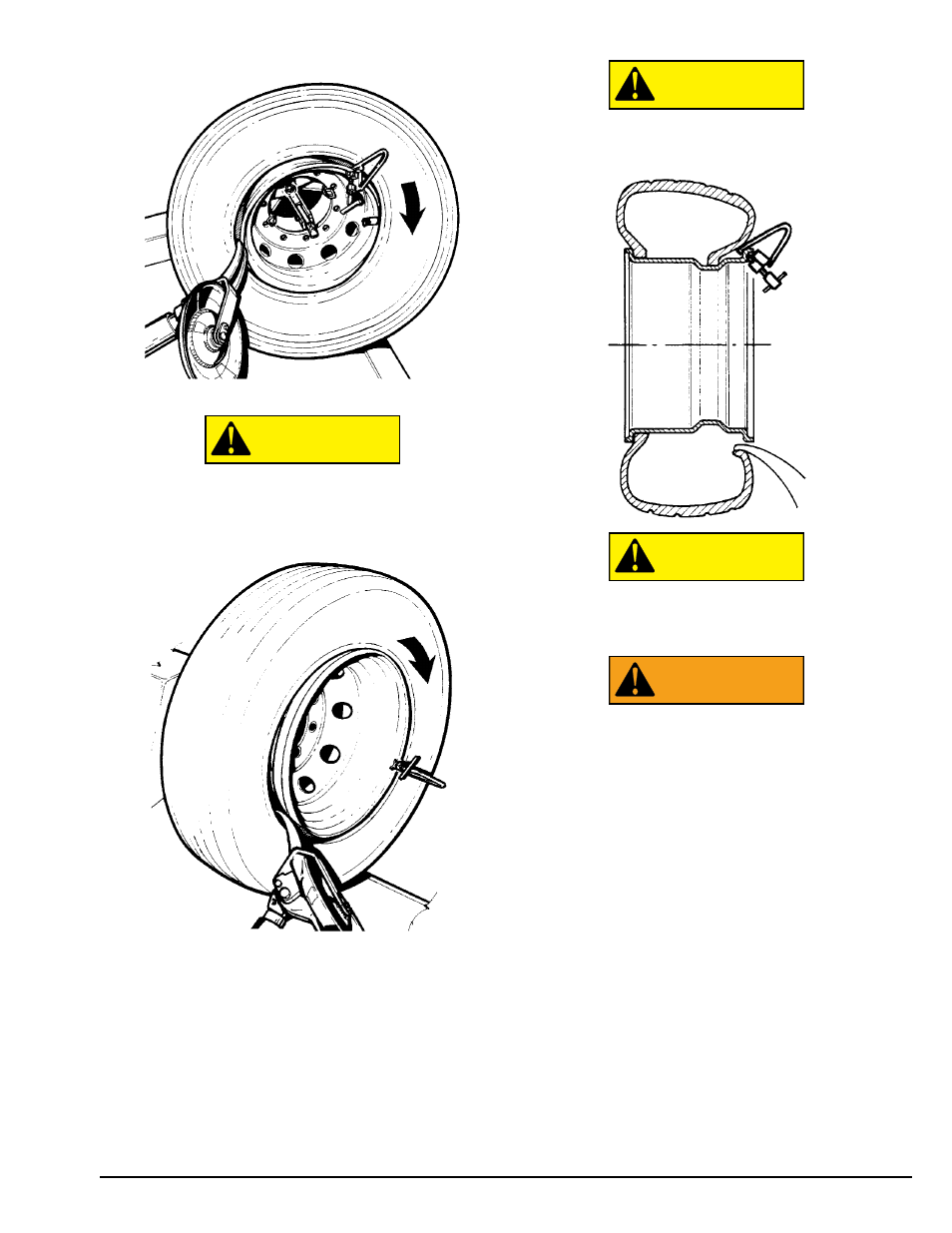 Warning caution caution caution | COATS 9500R Electro-Hydraulic Tire Changer User Manual | Page 15 / 24