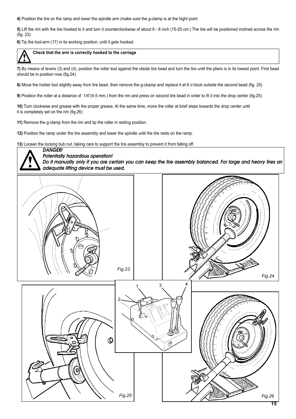 COATS CDH-4730 Electric-Hydraulic Tire Changer User Manual | Page 15 / 30