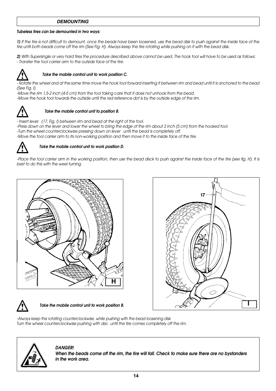 COATS CDH-6330 Electric-Hydraulic Tire Changer User Manual | Page 14 / 28