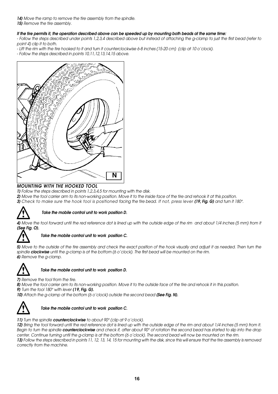 COATS CDH-6330 Electric-Hydraulic Tire Changer User Manual | Page 16 / 28