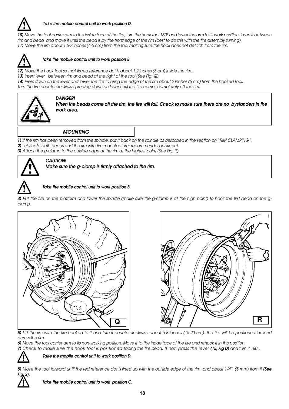 COATS CDH-6330 Electric-Hydraulic Tire Changer User Manual | Page 18 / 28