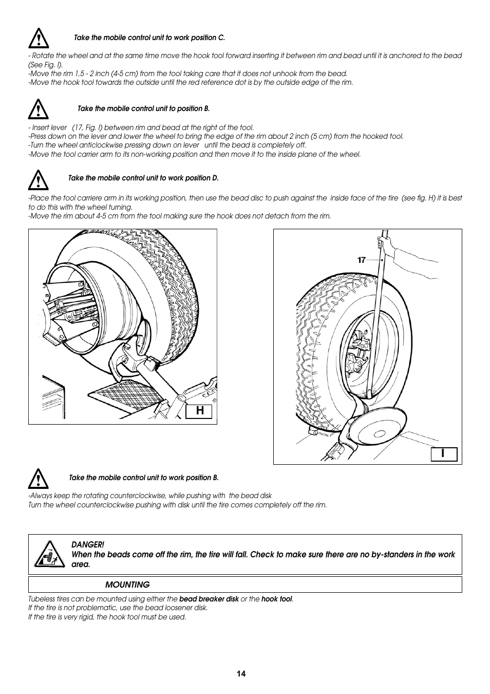 COATS CDH-9043 Electric-Hydraulic Tire Changer User Manual | Page 14 / 28