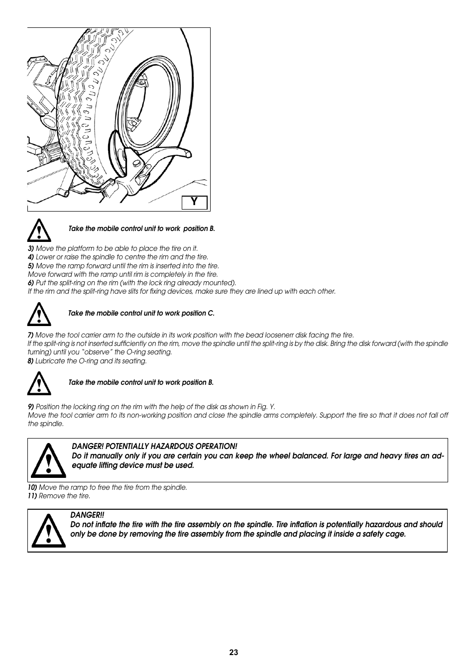 COATS CDH-9043 Electric-Hydraulic Tire Changer User Manual | Page 23 / 28