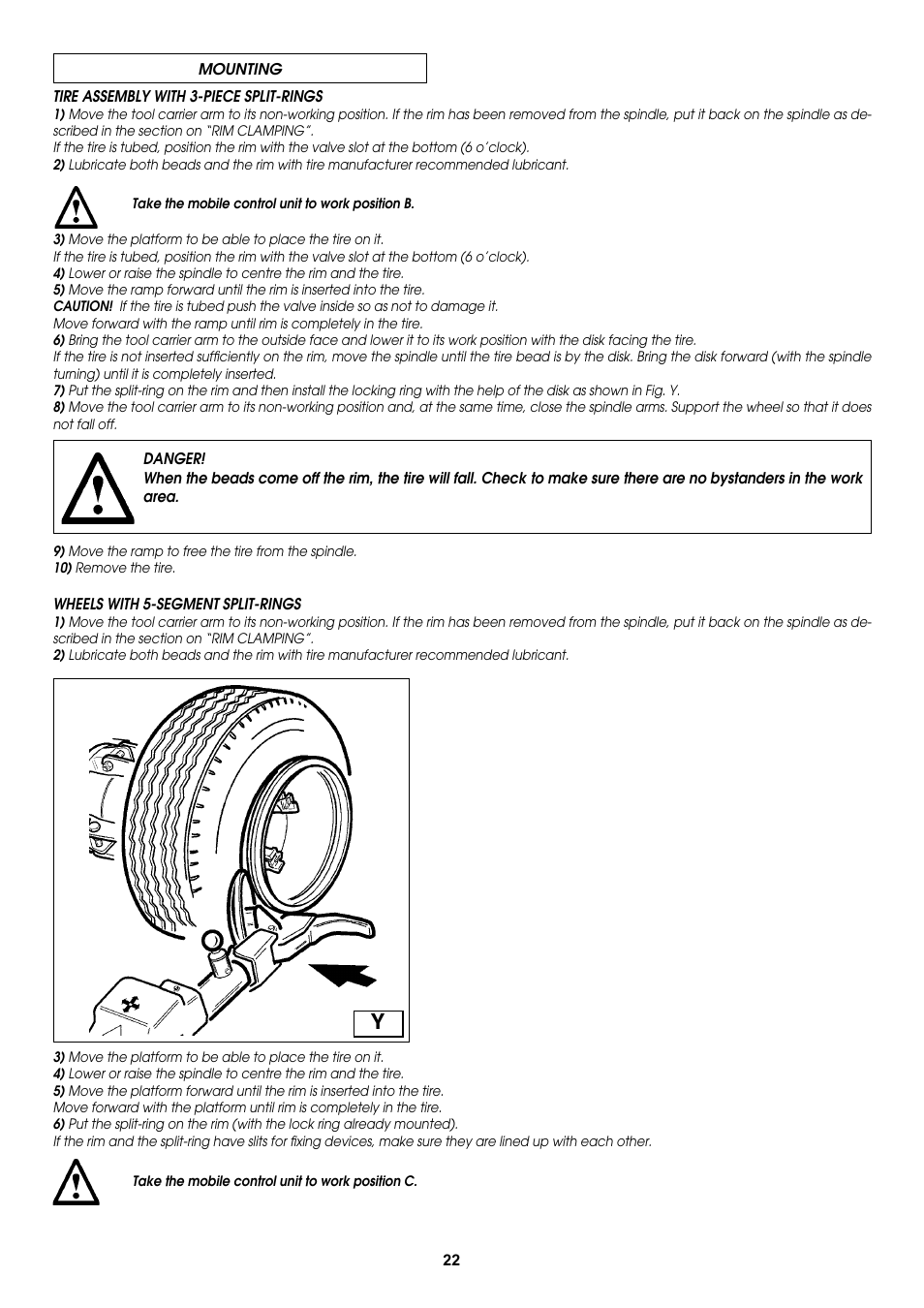 COATS CDH-9551 Electric-Hydraulic Tire Changer User Manual | Page 22 / 26