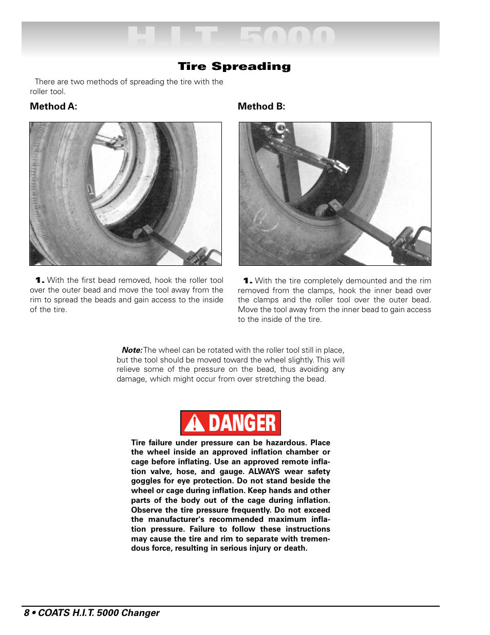 H.i.t. 5000, Danger | COATS HIT 5000 Truck Tire Changer User Manual | Page 14 / 16