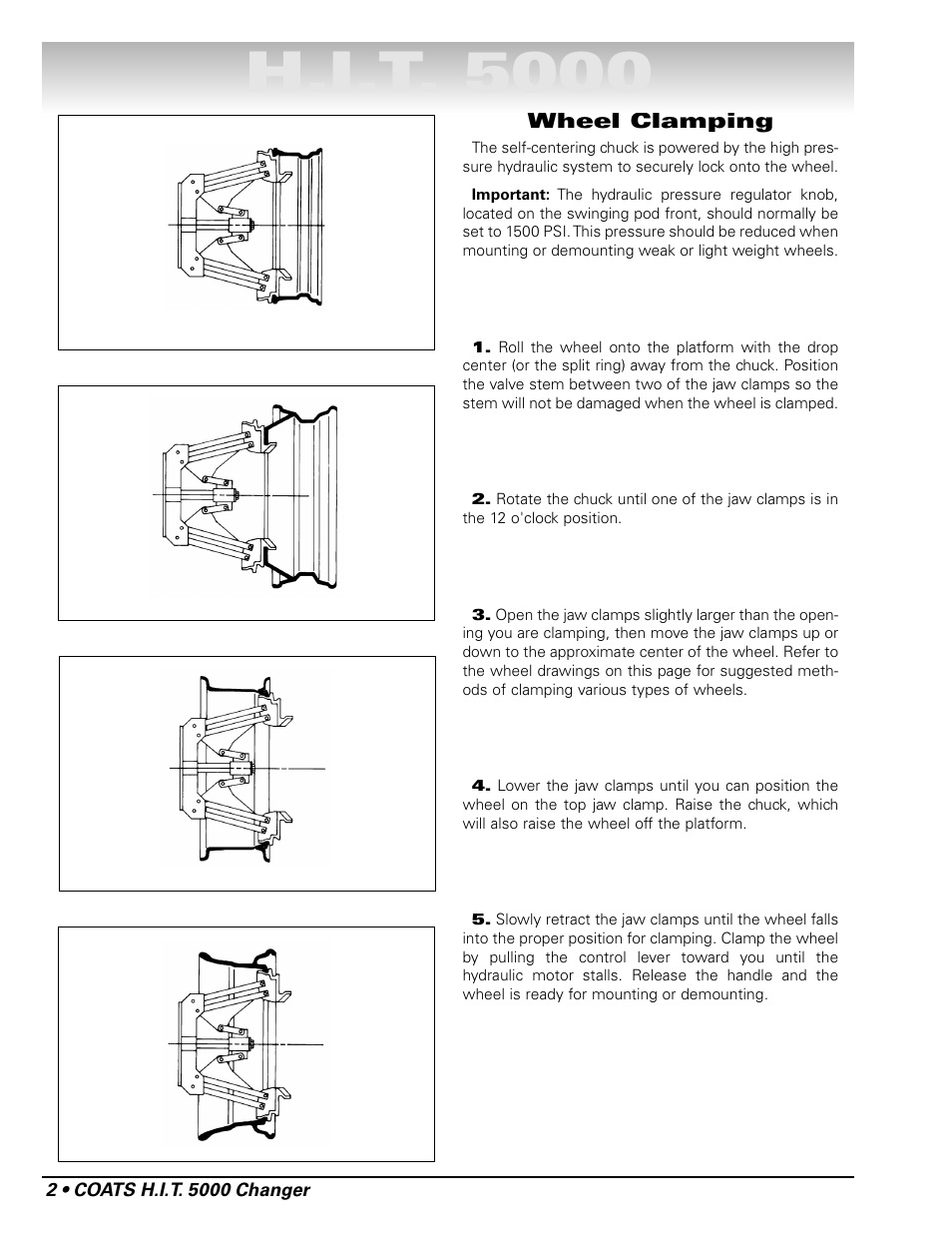 H.i.t. 5000 | COATS HIT 5000 Truck Tire Changer User Manual | Page 8 / 16