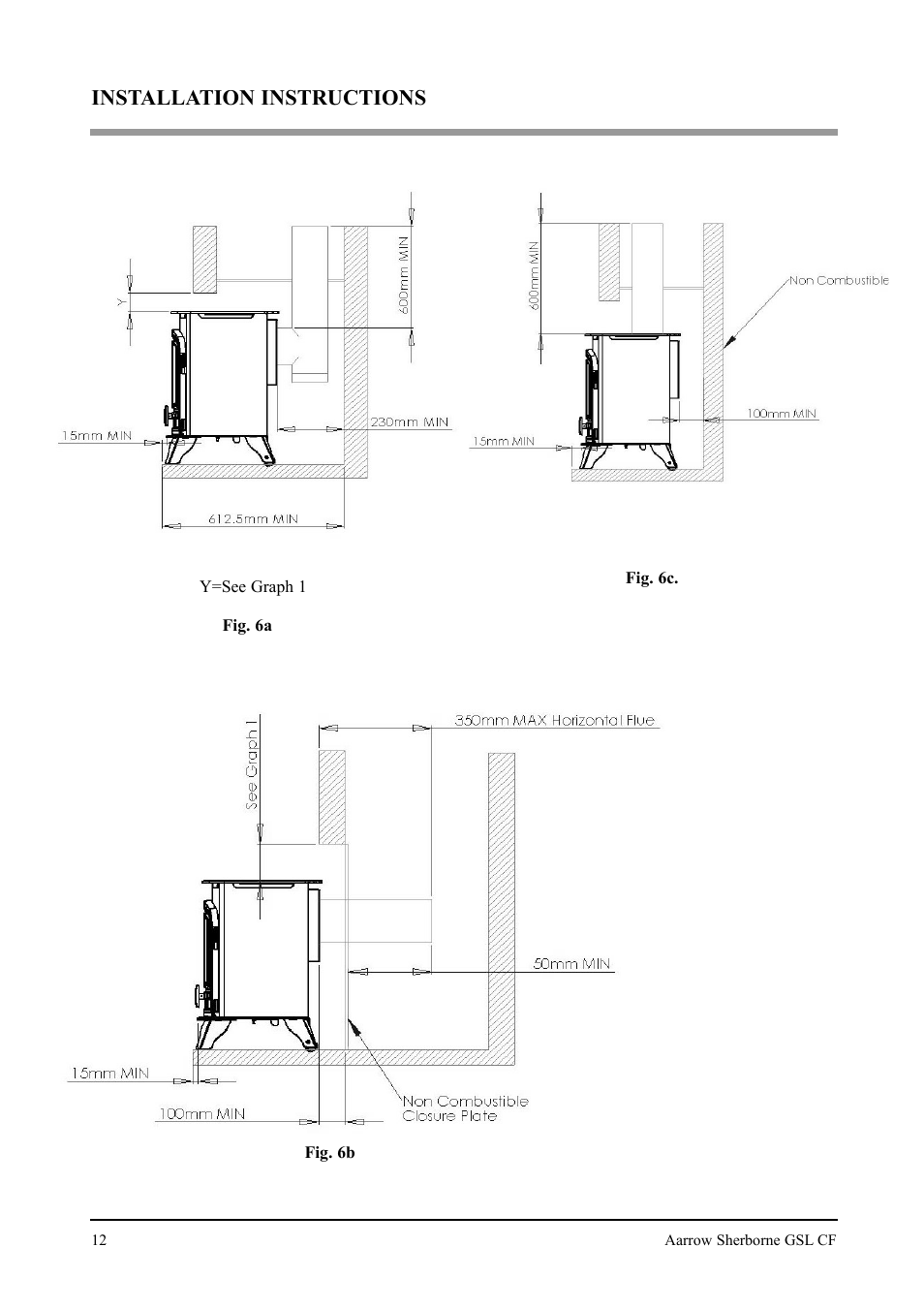Installation instructions | Aarrow Fires Gas Stove User Manual | Page 12 / 46