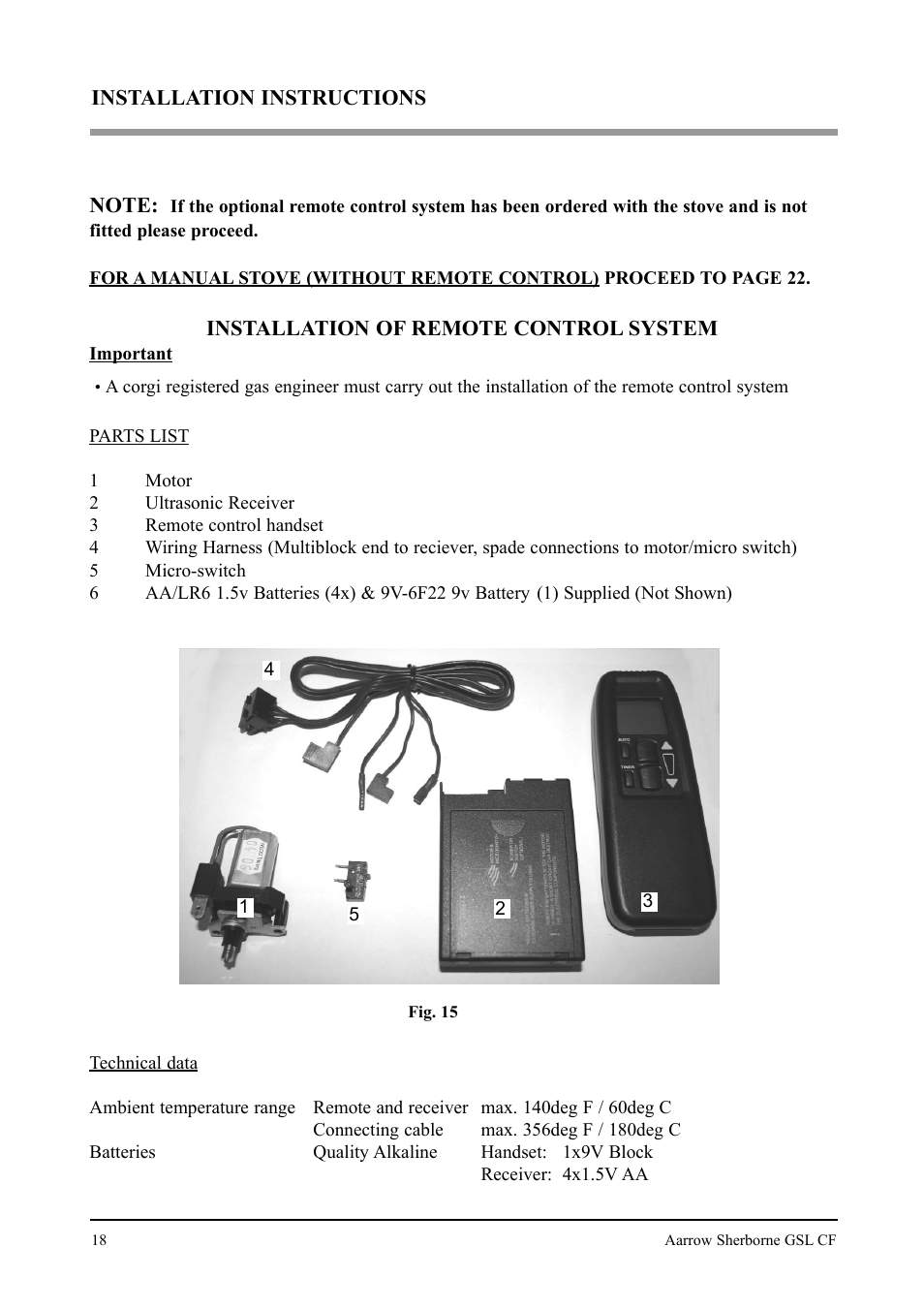 Aarrow Fires Gas Stove User Manual | Page 18 / 46