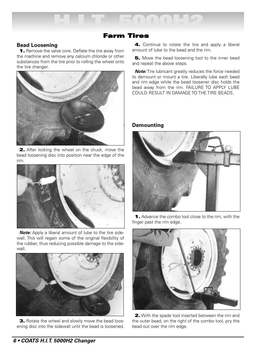 Farm tires | COATS HIT 5000H2 Truck Tire Changer User Manual | Page 12 / 28