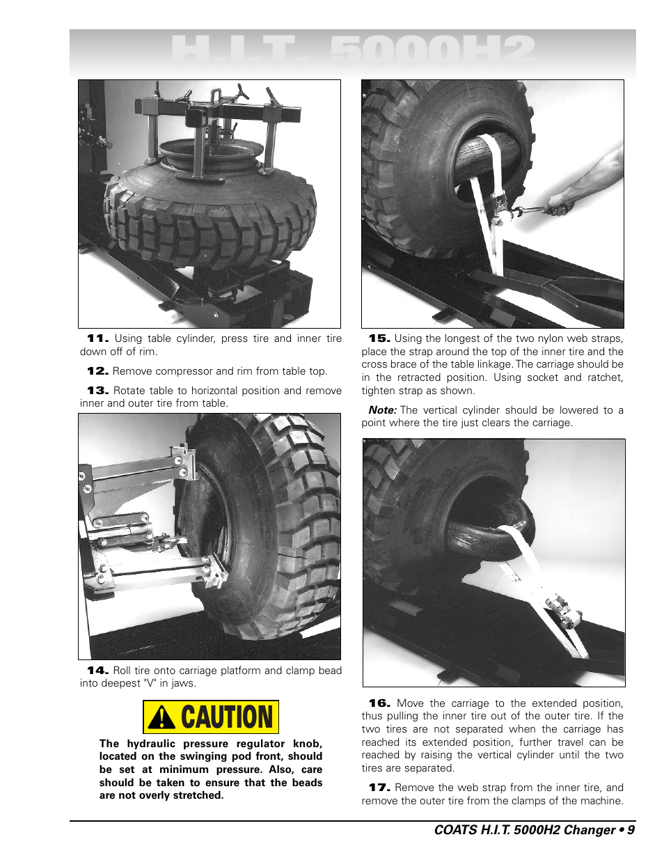 Caution | COATS HIT 5000H2 Truck Tire Changer User Manual | Page 15 / 28