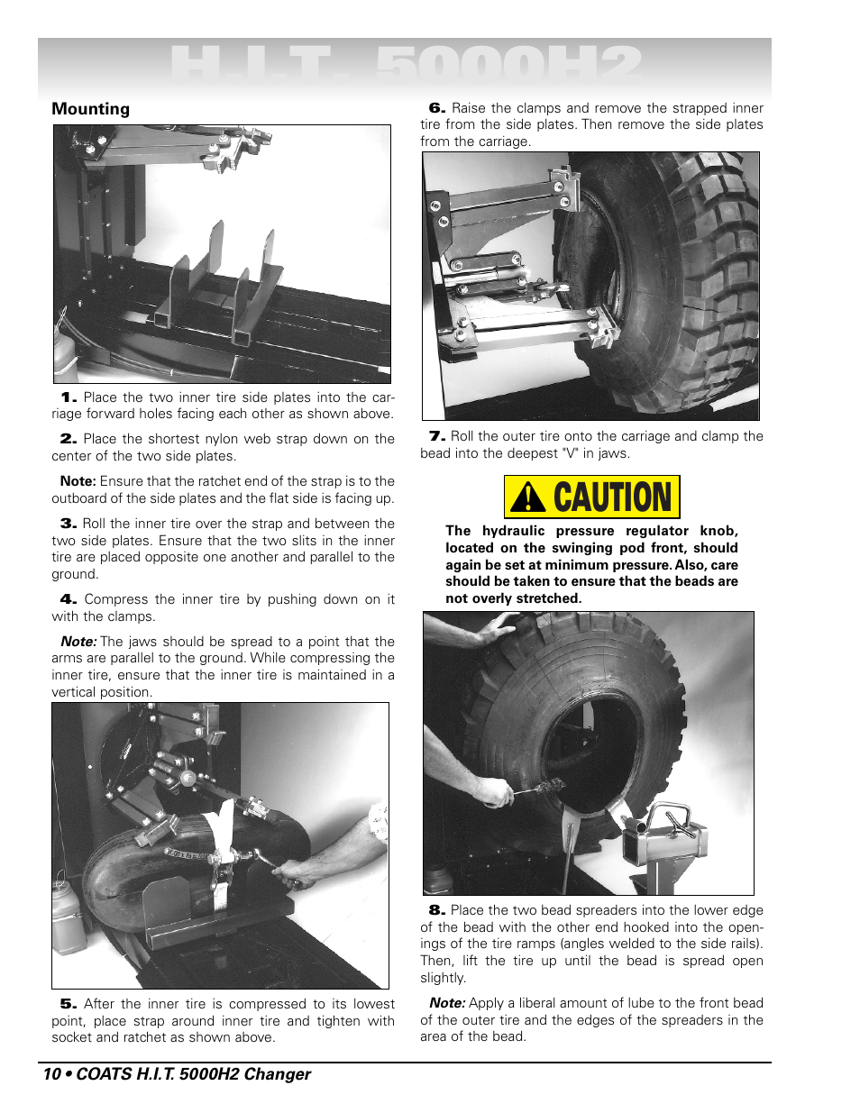 Caution | COATS HIT 5000H2 Truck Tire Changer User Manual | Page 16 / 28