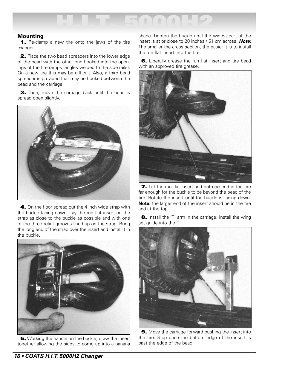 COATS HIT 5000H2 Truck Tire Changer User Manual | Page 22 / 28