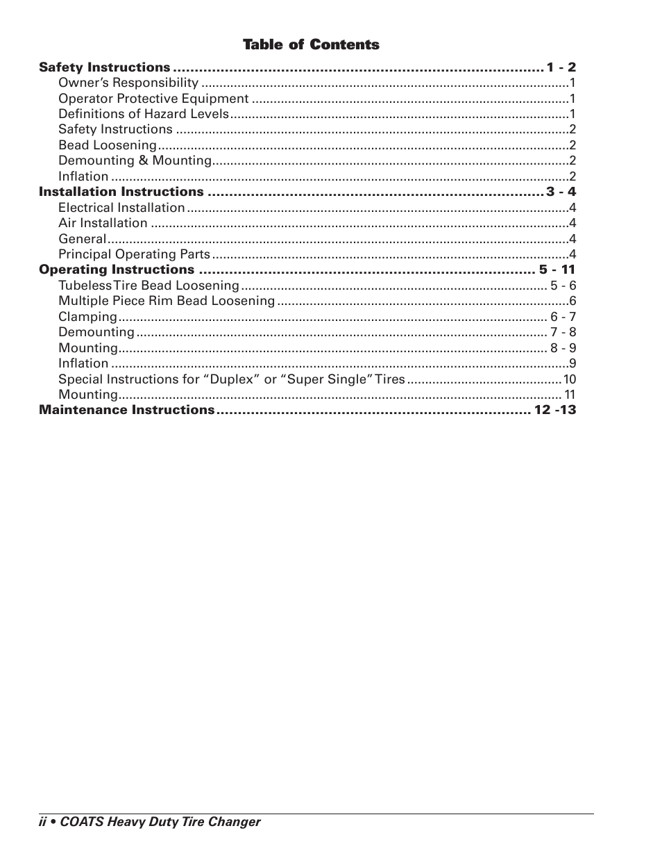 COATS HIT 6000 Truck Tire Changer User Manual | Page 2 / 16