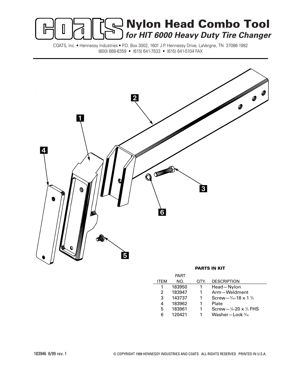 COATS Nylon Head Combo Tool User Manual | 1 page