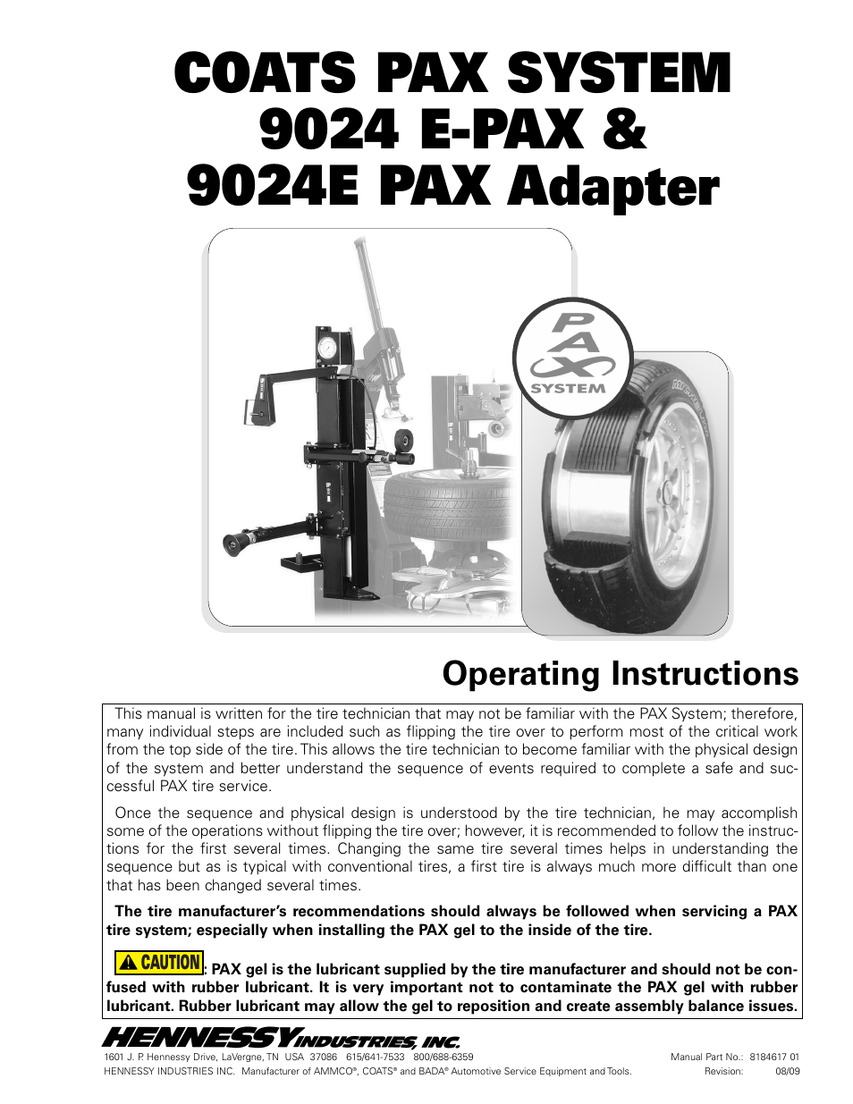 COATS 9024 E-PAX and 9024E PAX Adapter User Manual | 24 pages