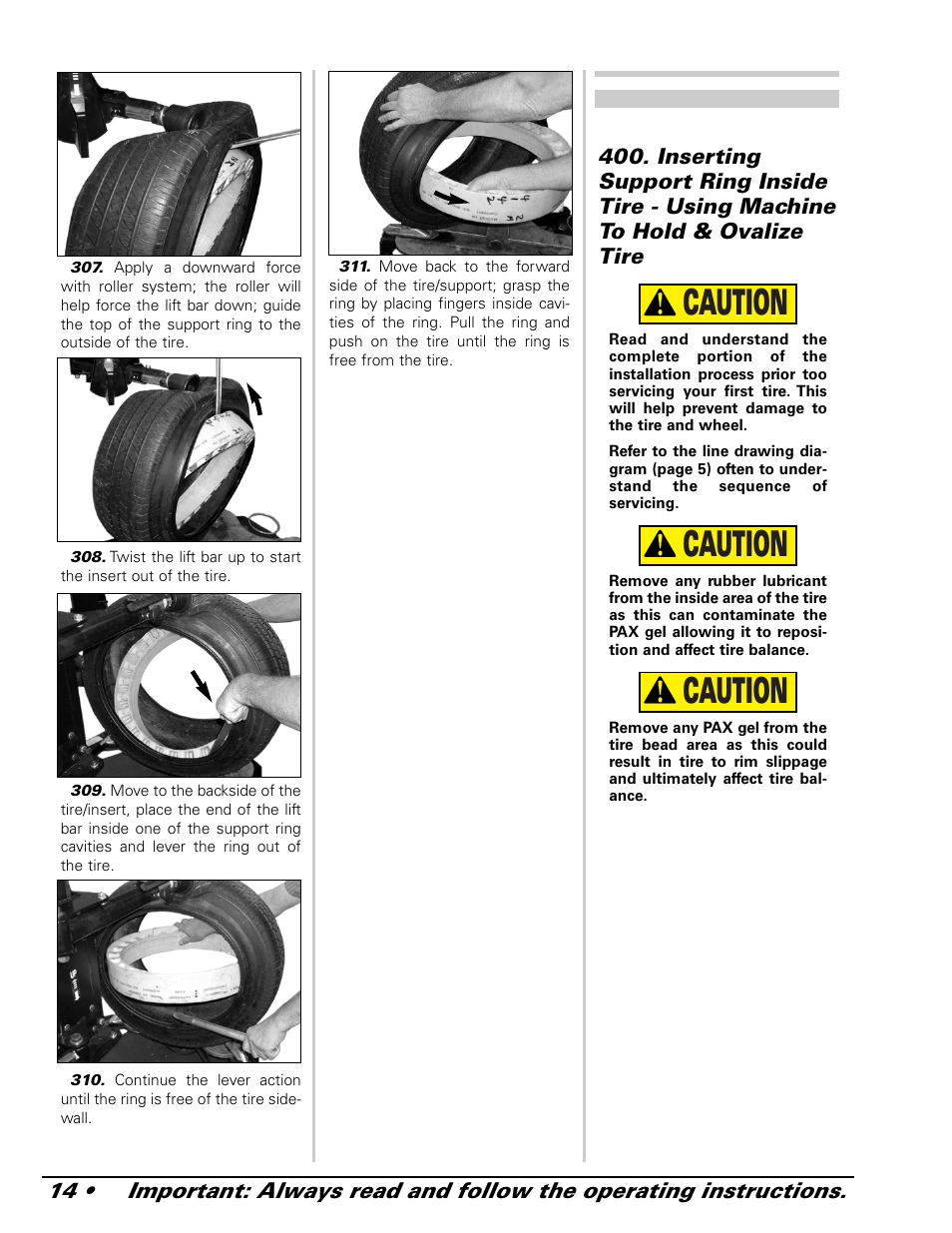 Caution | COATS 9024 E-PAX and 9024E PAX Adapter User Manual | Page 14 / 24