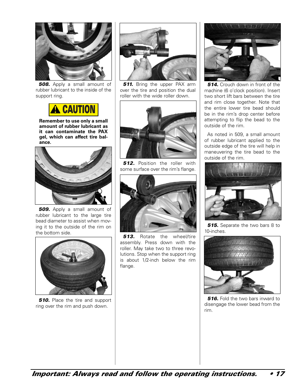 Caution | COATS 9024 E-PAX and 9024E PAX Adapter User Manual | Page 17 / 24