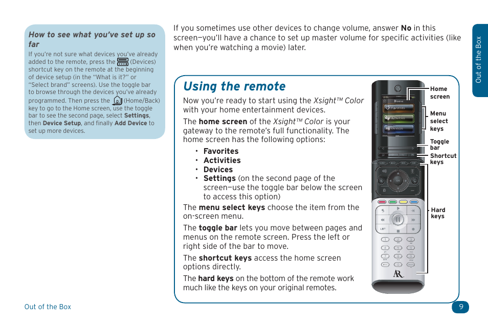 Using the remote | Acoustic Research ARRX15G User Manual | Page 9 / 48