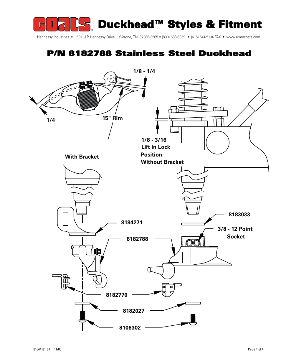 COATS Duckhead Styles and Fitment User Manual | 4 pages