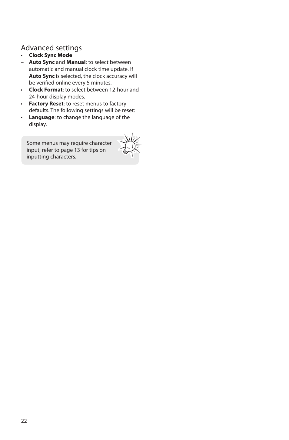 Advanced settings | Acoustic Research ARIR150 User Manual | Page 23 / 28