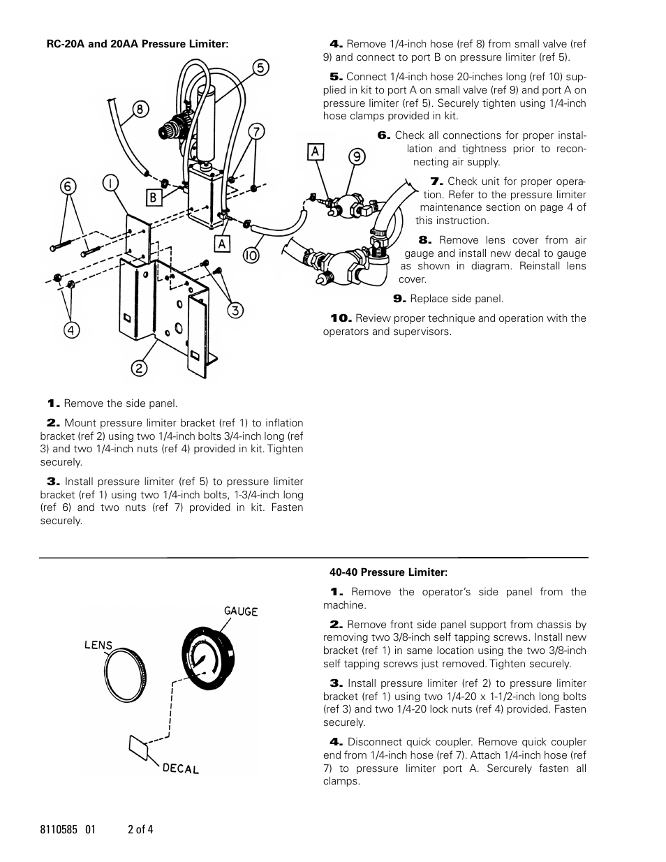 COATS Kit 8110584, Pressure Limiter User Manual | Page 2 / 4